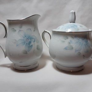 Noritake "Sweet Marie" Creamer and Sugar Bowl with Lid